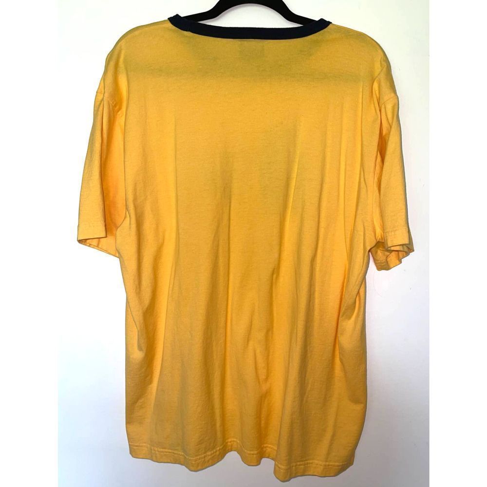 Nautica Y2K Yellow Mens T Shirt Size Large Blue Flag - Picture 4 of 4